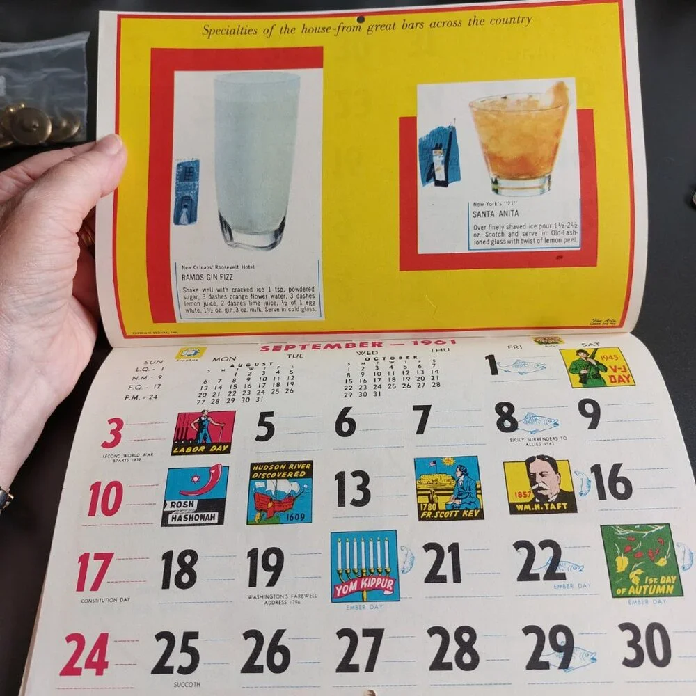 vintage 1961 bar calendar from WK Oriental Foods in Regina - Picture 12 of 16